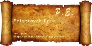 Prisztavok Erik névjegykártya